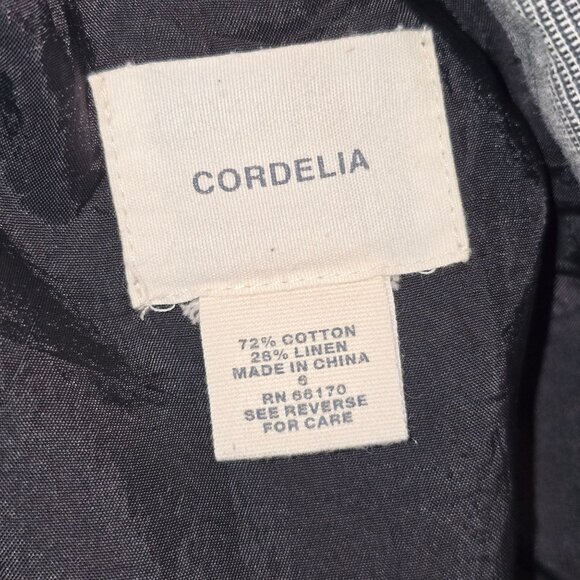 Cordelia Anthropologie Linen Glen Check Wide Folded Overlay Skirt, Sz 6 - Picture 8 of 8